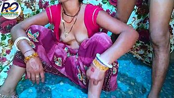desi beauty rocks red saree during hot session claire vais