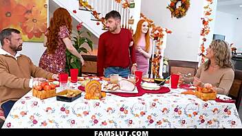 stepfamily threesome ends with nasty cum on perfect tits