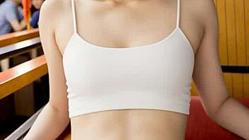 SEXY CHINESE LINGERIE MODELS SHOW BAREFOOT PANTIES IN CHINATOWN