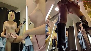 hey check this juicy pussy upskirt in fitting room spy cam