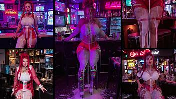 redhead in heels drenched head to toe in thick creampie cum