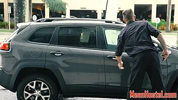 gagging on cock while bound and roughly pounded