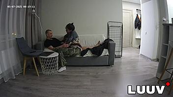 luuv couple's raw doggystyle pounding and cum swallow on webcam