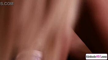 big tits babe blindfolded as girlfriend licks pussy