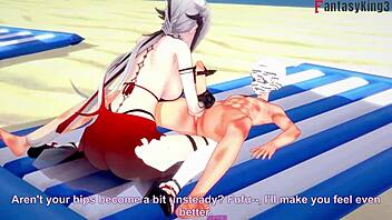 arlecchino bikini blowjob beach sex genshin impact 😘🏖️