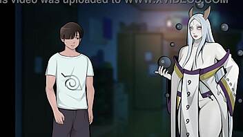 peeping on busty hinata milf showering in konoha hentai parody game