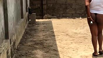 Chubby Big Tits Slut Fucks Cleaner Outdoors