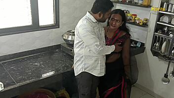 Desi Indian Kavita Bhabhi Kitchen Fuck Saggy Tits Missionary!