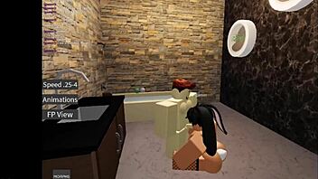 roblox player bends bunny over for hardcore ass pounding big tits bouncing wildly during game fuck