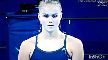 perfect asses bounce in diving competition hotties