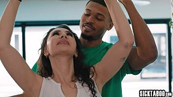 liz jordan lifts petite ass on rocket power's black cock