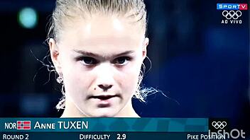 perfect asses bounce in diving competition hotties