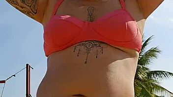 hey i'm filming beach video flashing to tease all the hot guys watching