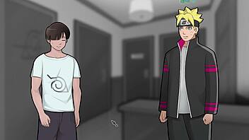 peeping on busty hinata milf showering in konoha hentai parody game