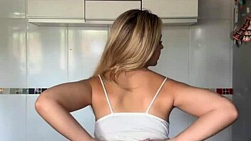novinha loves shaking her big blonde ass and pierced nipples solo