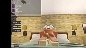 roblox player bends bunny over for hardcore ass pounding big tits bouncing wildly during game fuck