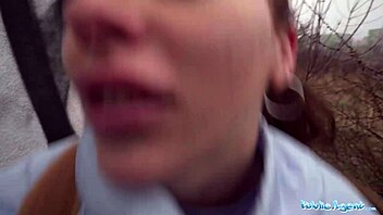 public pickup babe deepthroats huge cock after game loss 🍆💦