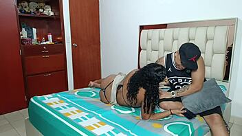 colombian brunette begs bro for naughty ass massage touch