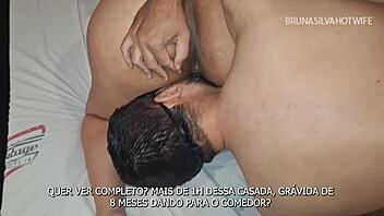 Ei gravida eight months pussy creampie cuck cleans up