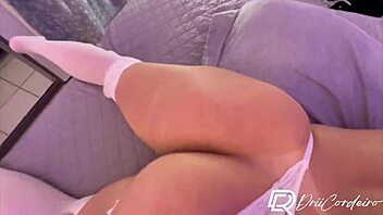 side fuck slides deep into juicy brazilian pussy