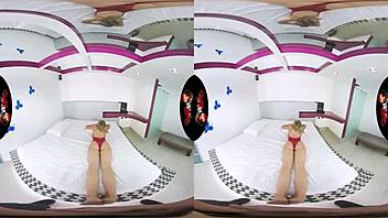 beautiful babe's massive breasts tease in 5k vr
