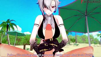 arlecchino bikini blowjob beach sex genshin impact 😘🏖️