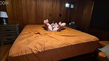 Hot housewife masturbates solo with dirty talk on new year's eve barefoot