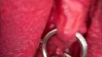 Close-Up Pissing Shaved Pussy Pierced Clit Dripping Wet