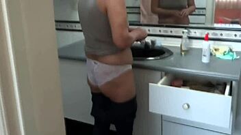 59-Year-Old Mature Latina Jerks Cock While Fingering Big Clit Pussy Cum on Ass