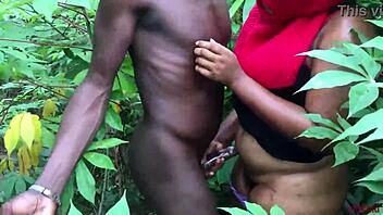neighbor wife hides in bush for secret rough pussy pounding