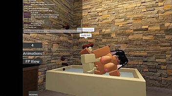 roblox player bends bunny over for hardcore ass pounding big tits bouncing wildly during game fuck