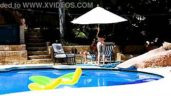 emma haize gags on huge cock poolside pov deepthroat facial blast