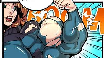 Female muscles explode in growth comic fetish scene