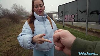 public pickup babe deepthroats huge cock after game loss 🍆💦