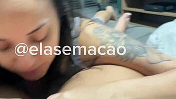 brazilian girlfriend squirts hard after dildo fucks her wet pussy