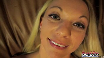 Skinny mature blonde Montana fingers wet pussy then sucks throbbing cock hungrily