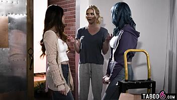 landlady milf serena siren sneaks into tenant jewelz blu's panties for hot licking action