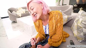 Adira Allure strokes Allen Swift's throbbing cock hard?