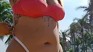 hey i'm filming beach video flashing to tease all the hot guys watching