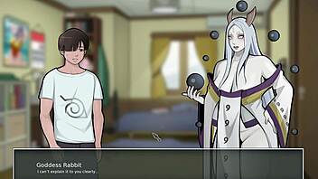 peeping on busty hinata milf showering in konoha hentai parody game