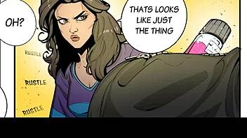 Female muscles explode in growth comic fetish scene