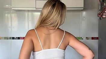 novinha loves shaking her big blonde ass and pierced nipples solo