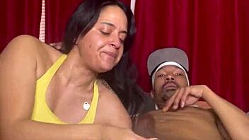 dominican slut chokes on huge interracial cock pov