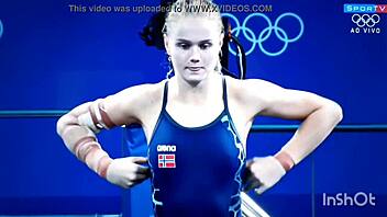 perfect asses bounce in diving competition hotties