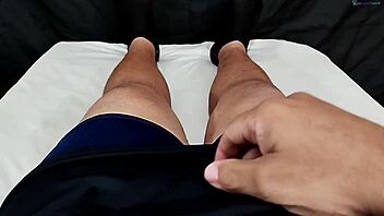 caught wife masturbating over my tiny dick but she sucks cum eagerly