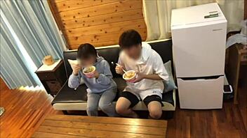 Perverted boyfriend gets rock hard during home date with her!