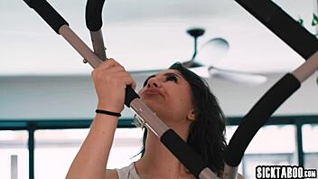 liz jordan lifts petite ass on rocket power's black cock