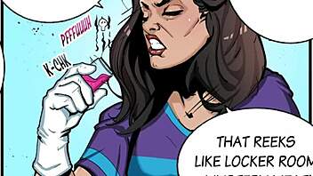 Female muscles explode in growth comic fetish scene