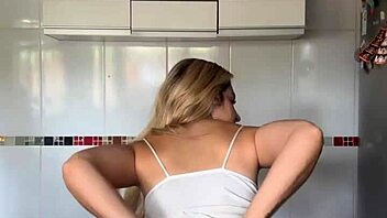 novinha loves shaking her big blonde ass and pierced nipples solo