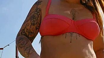 hey i'm filming beach video flashing to tease all the hot guys watching
